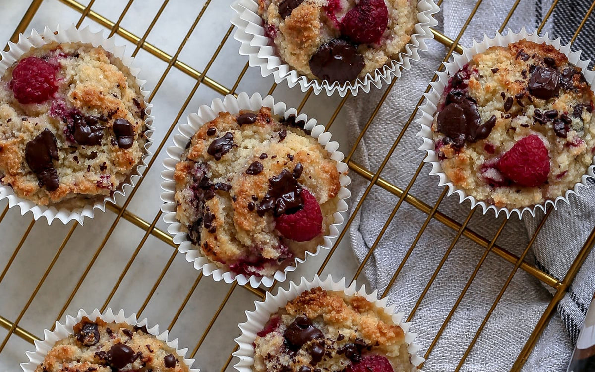 Dark chocolate raspberry muffins