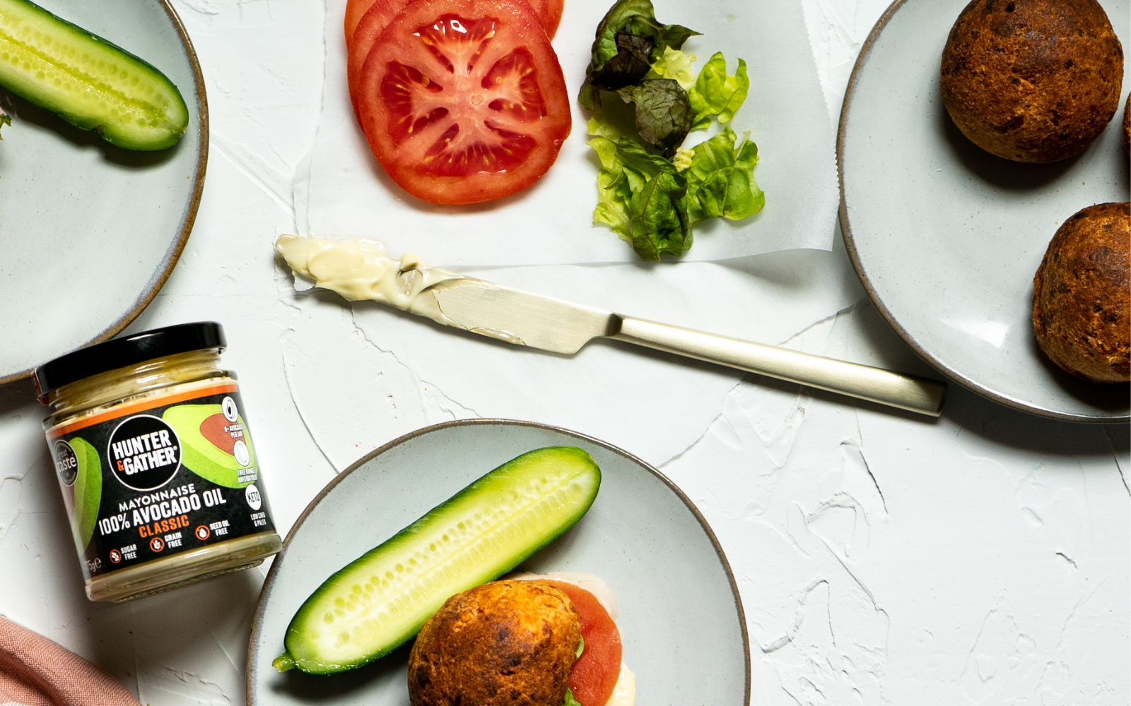 Grain-Free Fathead Sandwich Rolls with Avocado Oil Mayonnaise
 &ndash; Hunter &amp; Gather