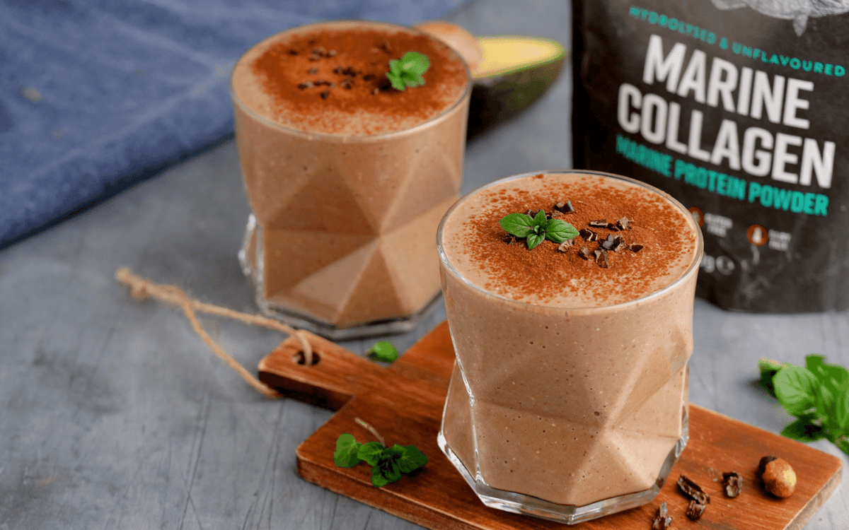 Dairy & Gluten Free Chocolate Protein Smoothie with Marine Collagen Peptides