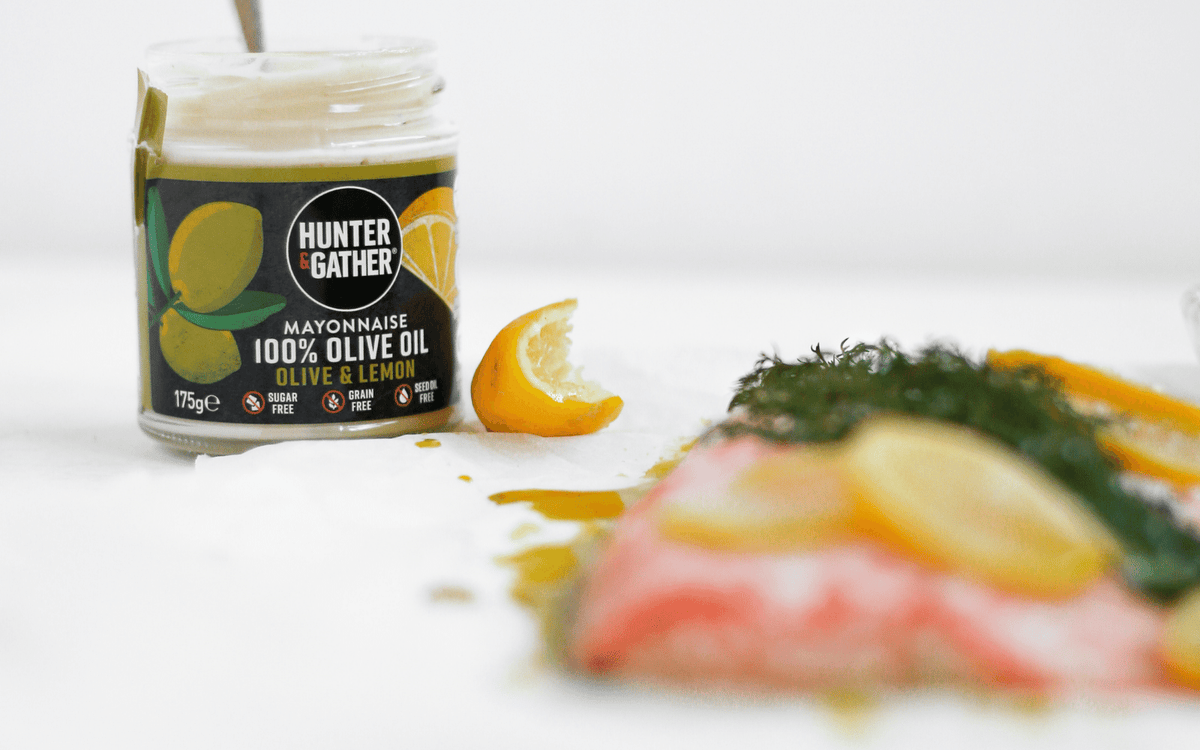 Lemon and dill salmon recipe with Hunter & Gather Lemon & Olive Mayonnaise