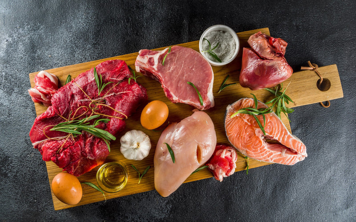 Carnivore diet plan: Collection of raw meats