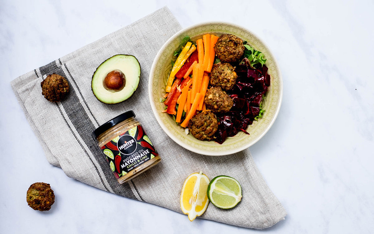 Falafel with mayo and lemon and lime