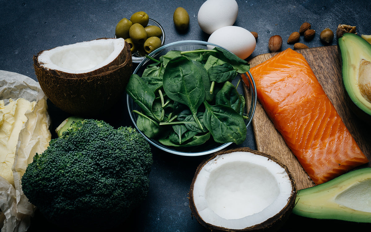 lazy keto: different kinds of keto food on a table