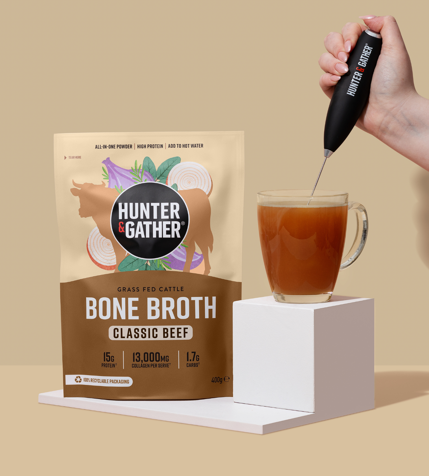 Grass Fed Beef Bone Broth 3 Pack Supply