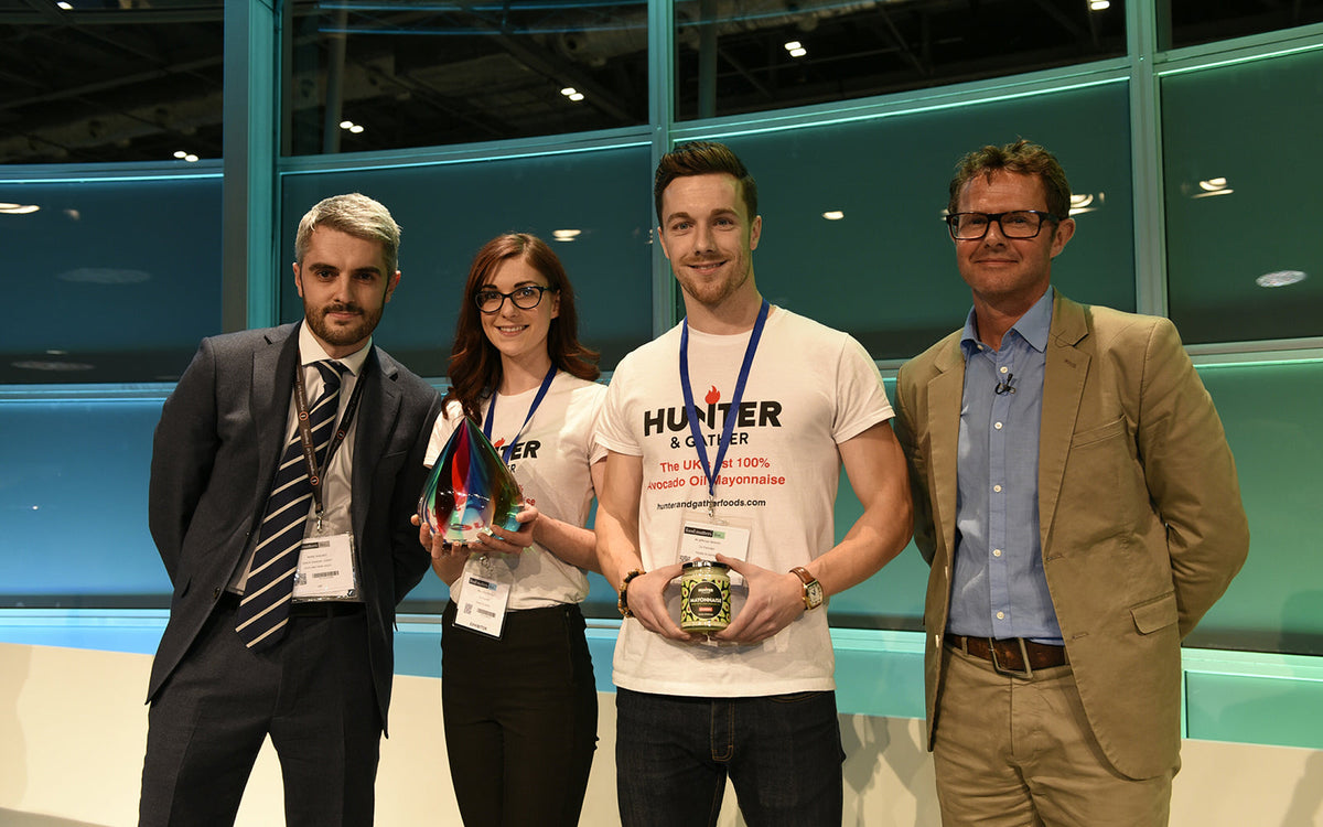 Innovative award winners collecting prize