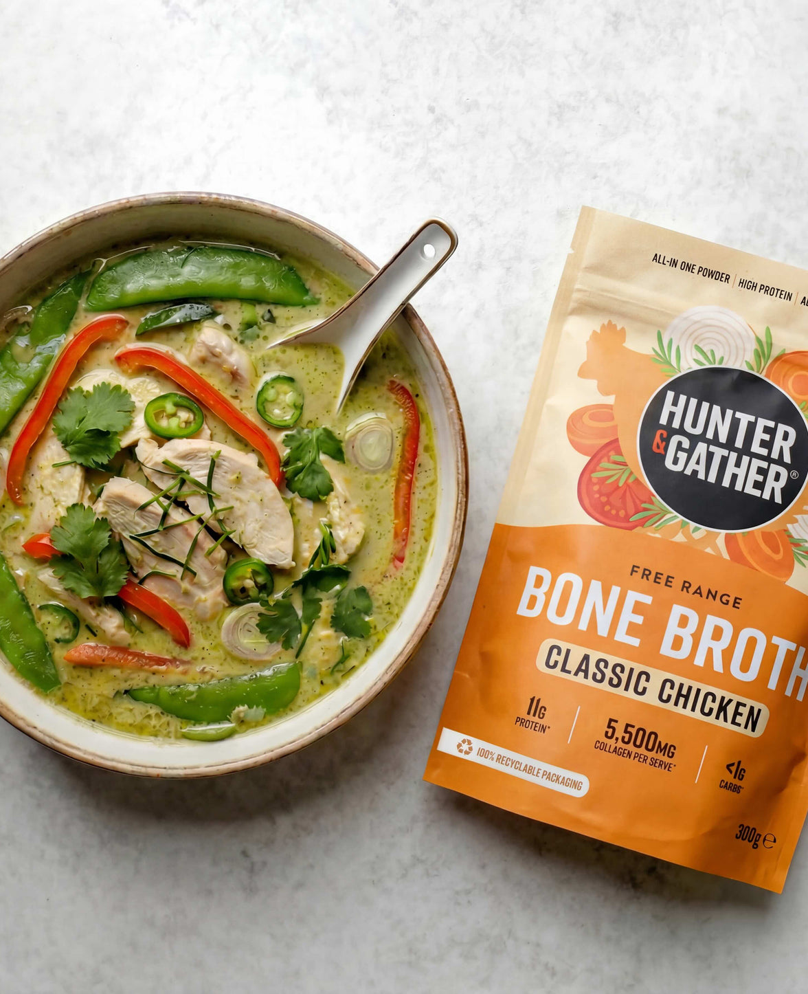 Green Thai Chicken Curry with Chicken Bone Broth