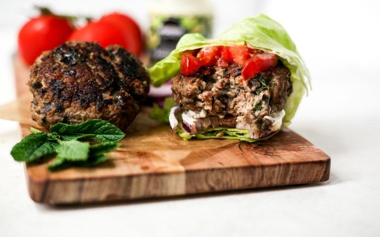 Keto Lettuce Wrapped Lamb and Mint Burger Recipe