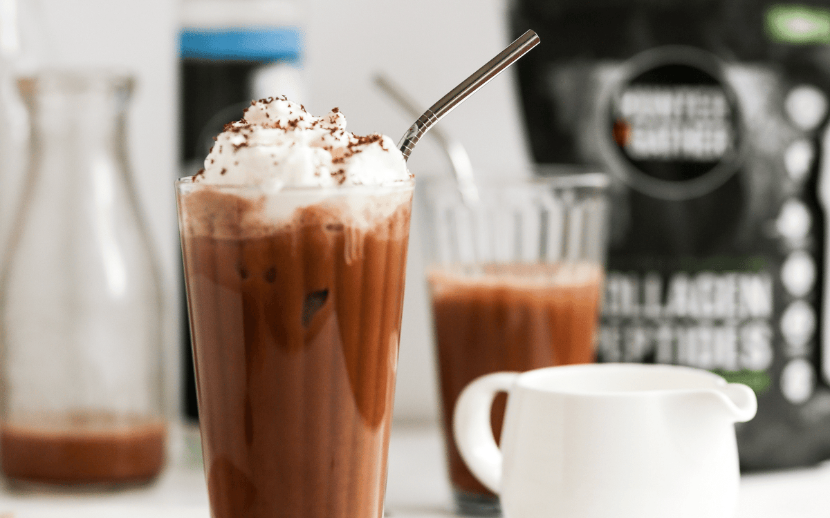 Keto iced mocha with collagen and MCT oil