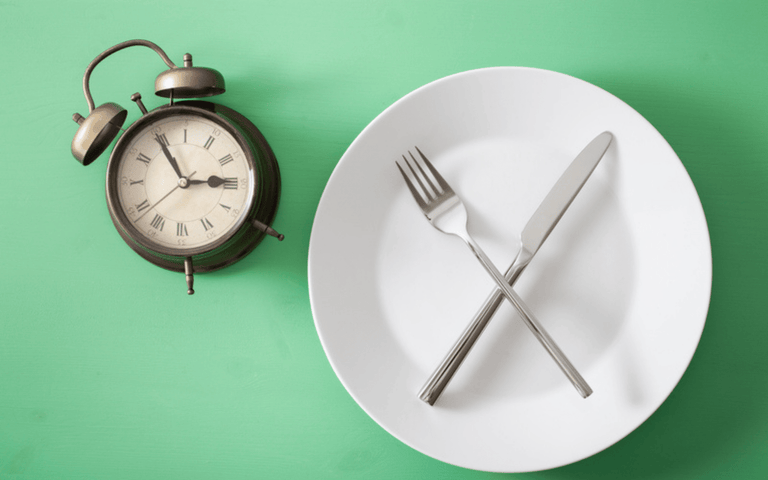 fasting dinner plate and clock