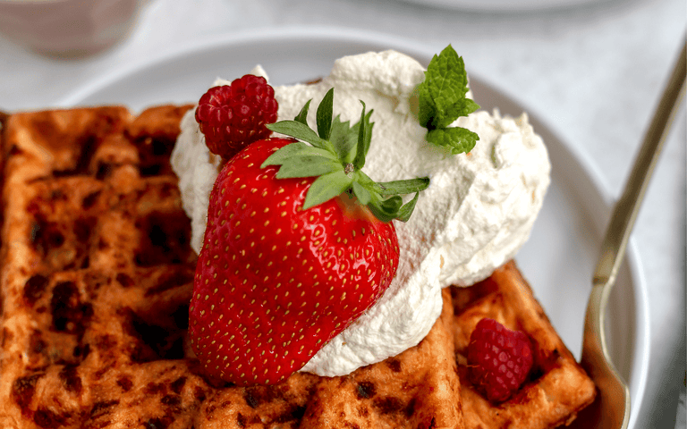 Hunter & Gather Berry and Cream Chaffles Recipe with Collagen Peptides