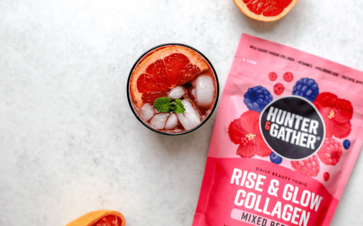 Green Tea Grapefruit Berry Spritzer with Rise & Glow