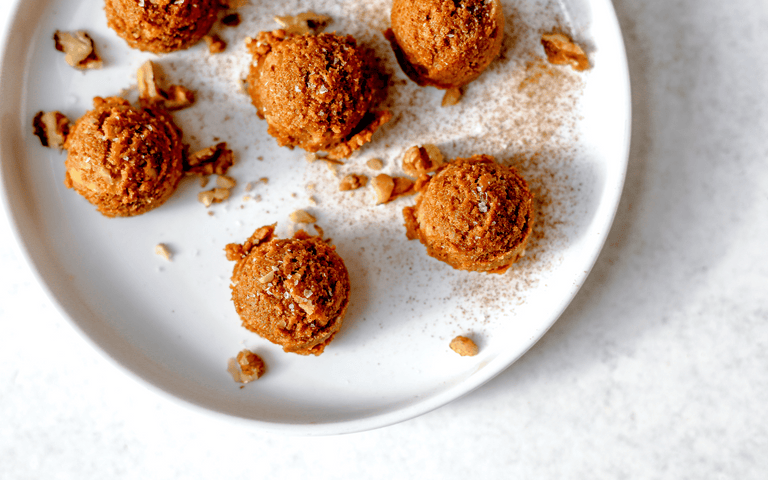 Pumpkin Spice Energy Bites Recipe with Vanilla Collagen Creamer