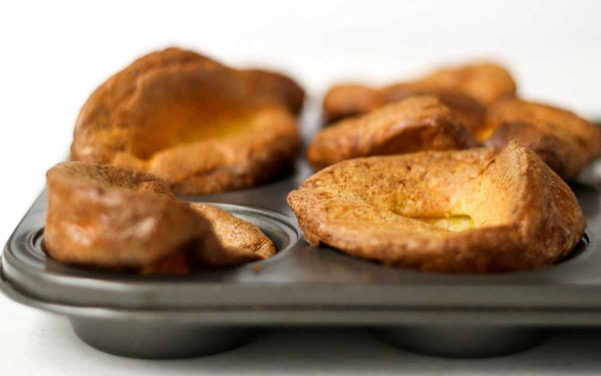 keto Yorkshire pudding: Puddings on a cupcake baking tray