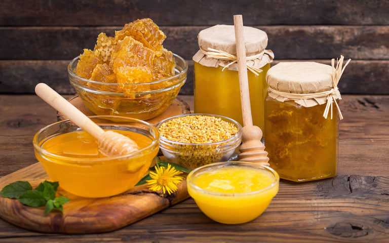 is honey paleo: different variations of honey on a table