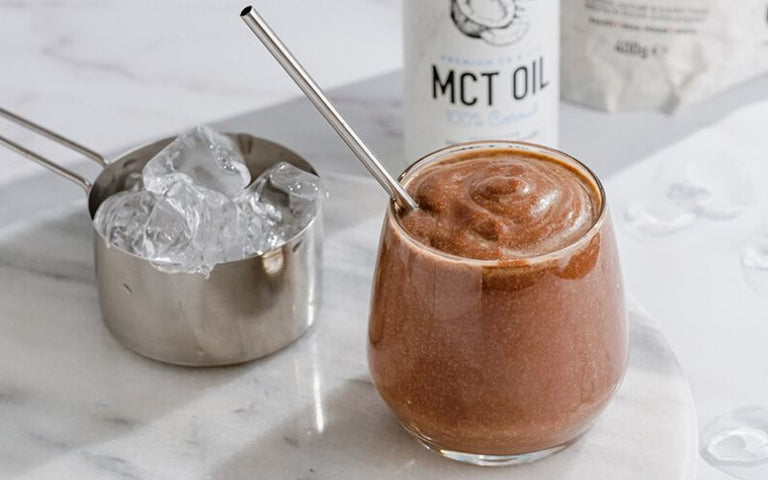 Keto & Paleo Chocolate Fudge Protein Fat Bomb Smoothie