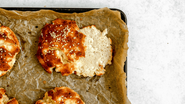 grain free burger buns on a tray