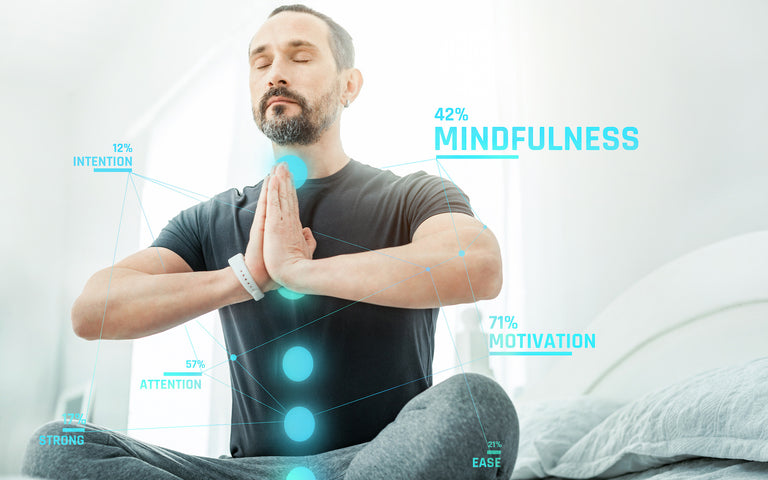 biohacker: Man performing meditation