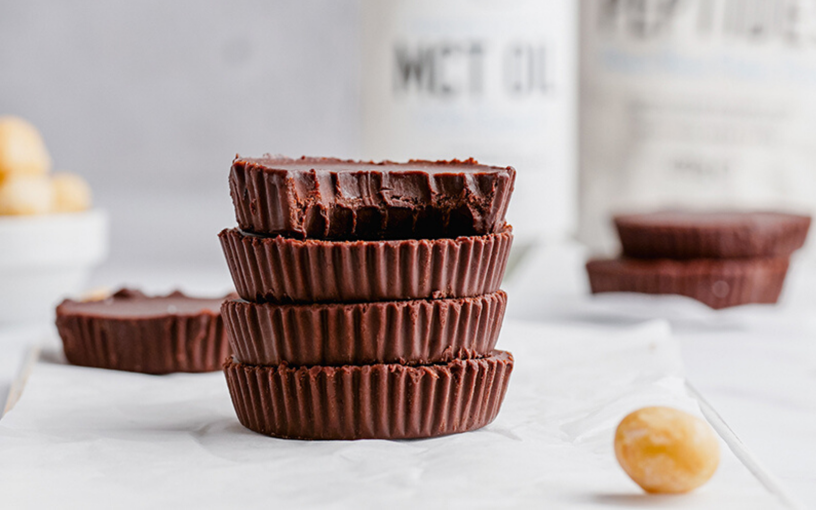 Chocolate Coconut MCT Oil Fat Bomb Recipe with Collagen & Macadamia