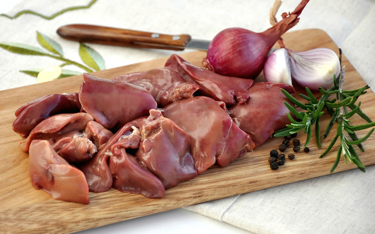 Lamb liver nutrition: Chopped up liver, onions, and rosemary
