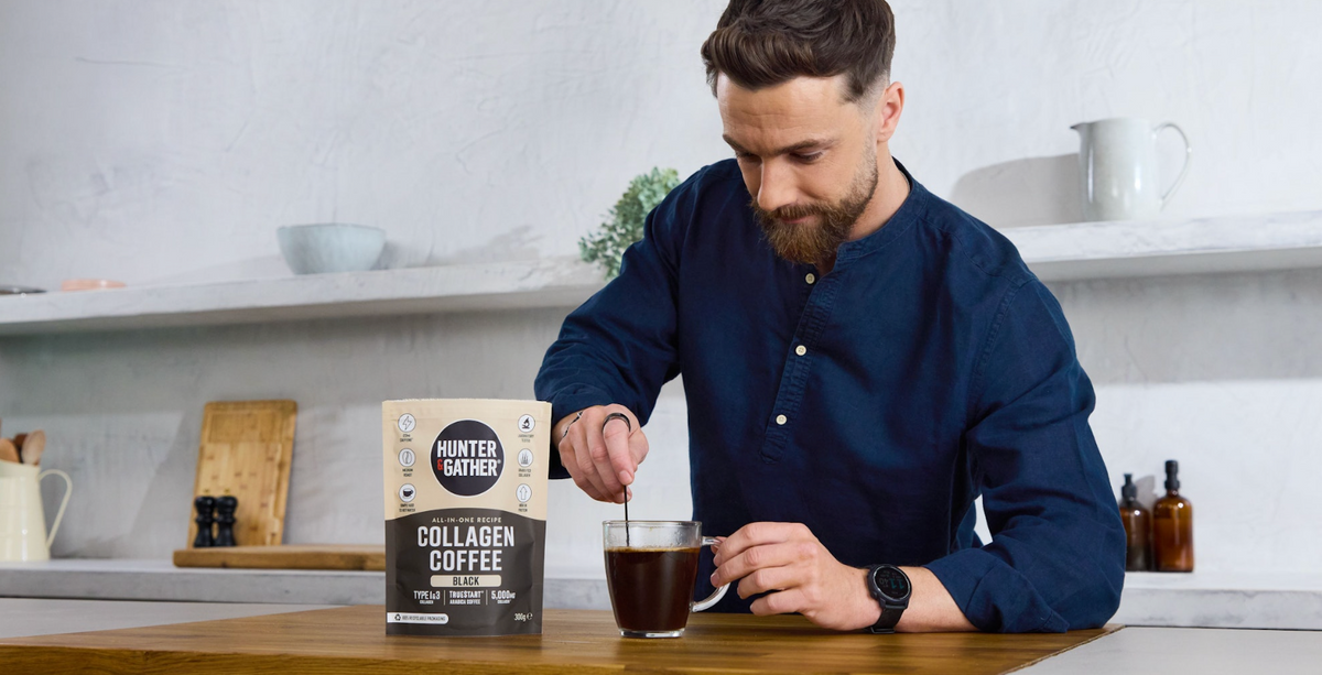 collagen coffee being mixed