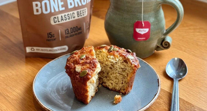 Bone broth, Cheese & Pumpkin Seed Muffins