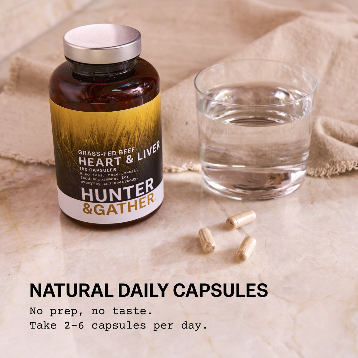 Grass Fed British Beef Heart & Liver Capsules