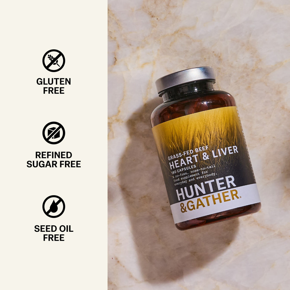 Grass Fed British Beef Heart & Liver Capsules