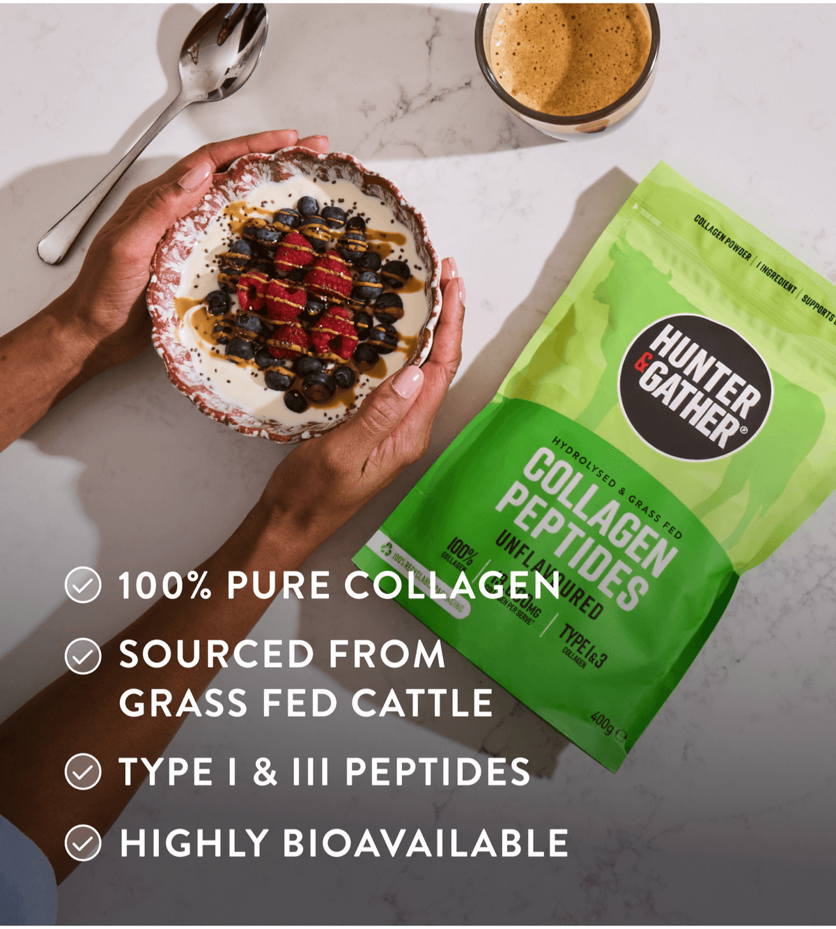 100% Reines Rinder Kollagenhydrolysat  – Typ I & III