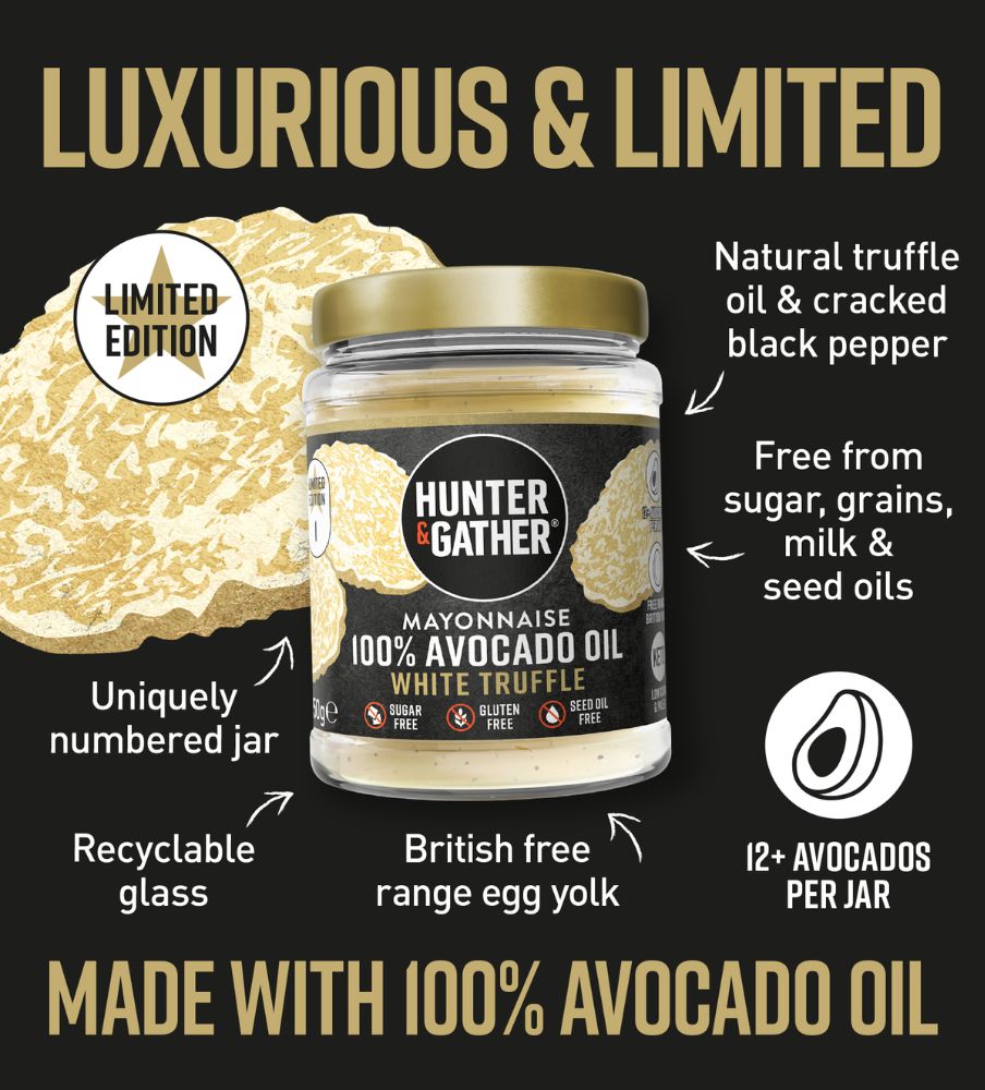 Hunter & Gather Limited Edition White Truffle Avocado Mayonnaise Infographic