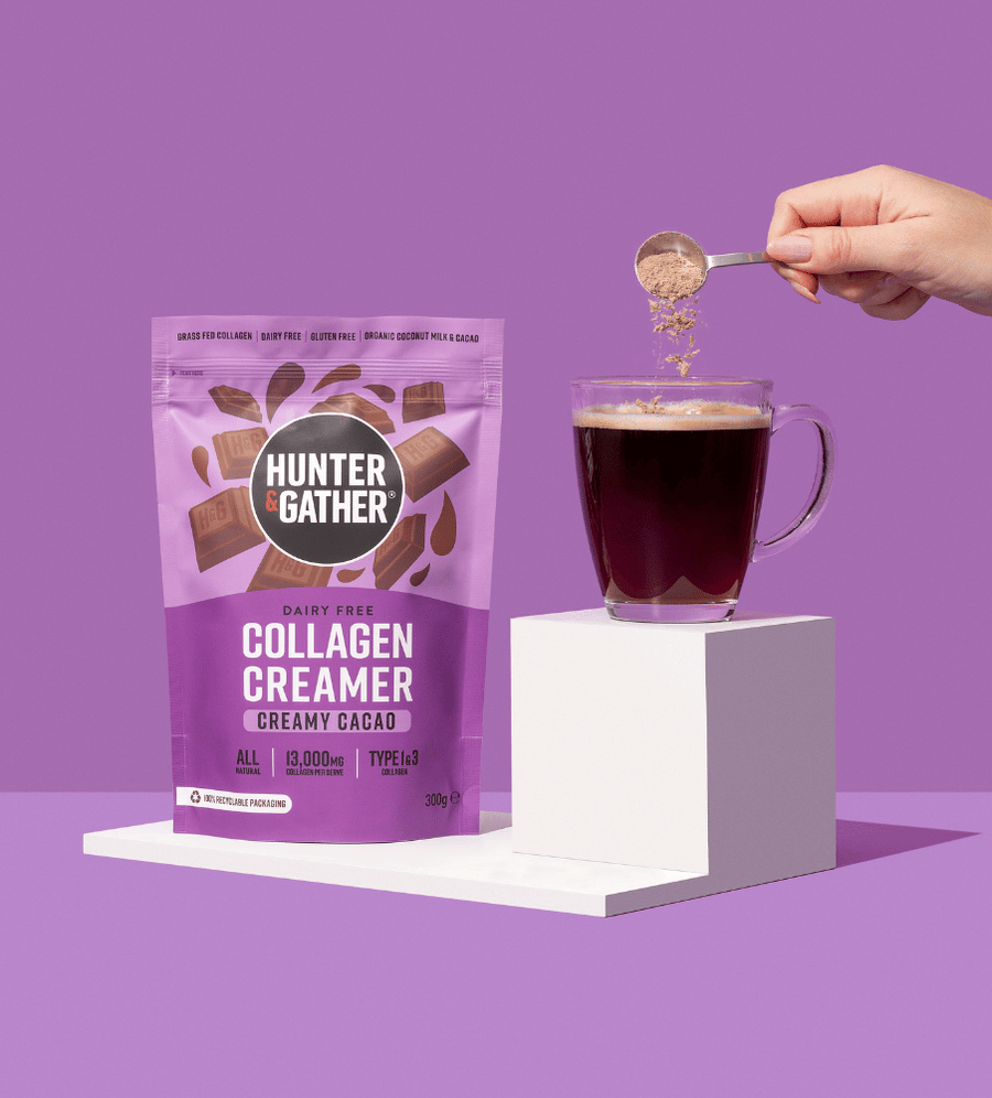 Cacao creamer collagen with coffee