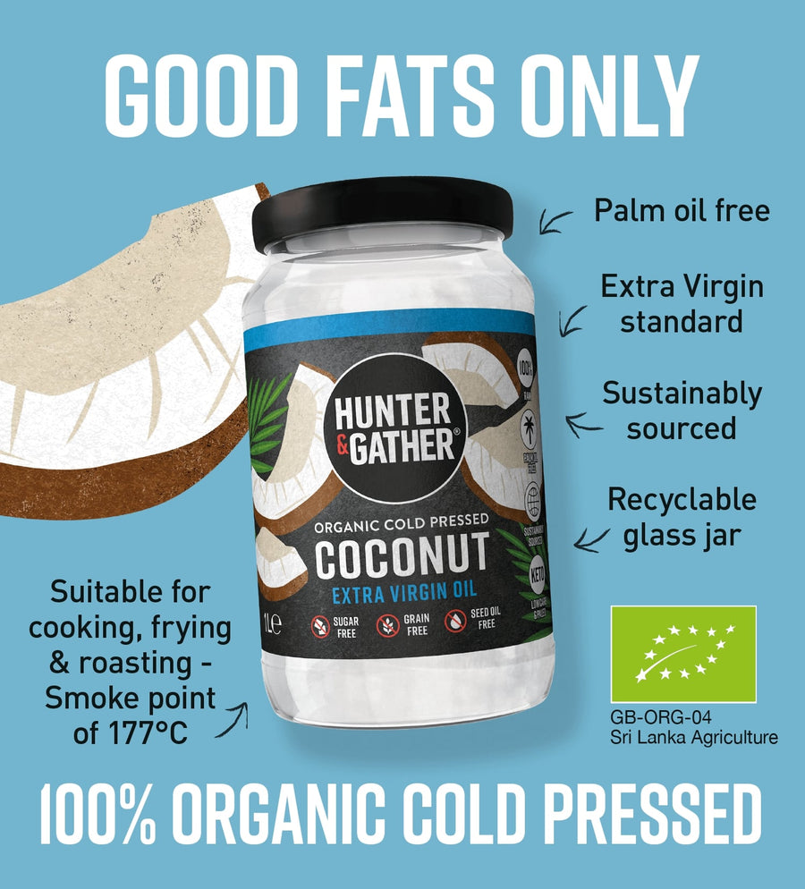Organic Cold Pressed Extra Virgin Coconut Oil Infographic