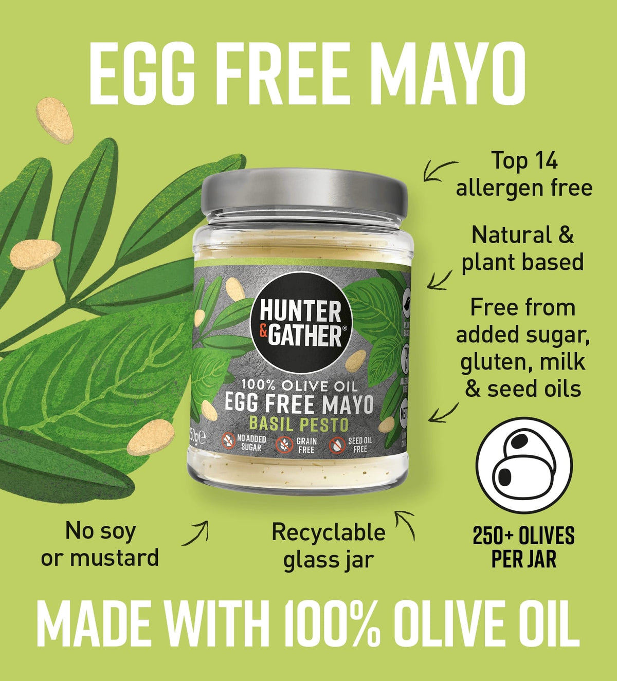 Basil Pesto Egg Free Olive Oil Mayo Infographic