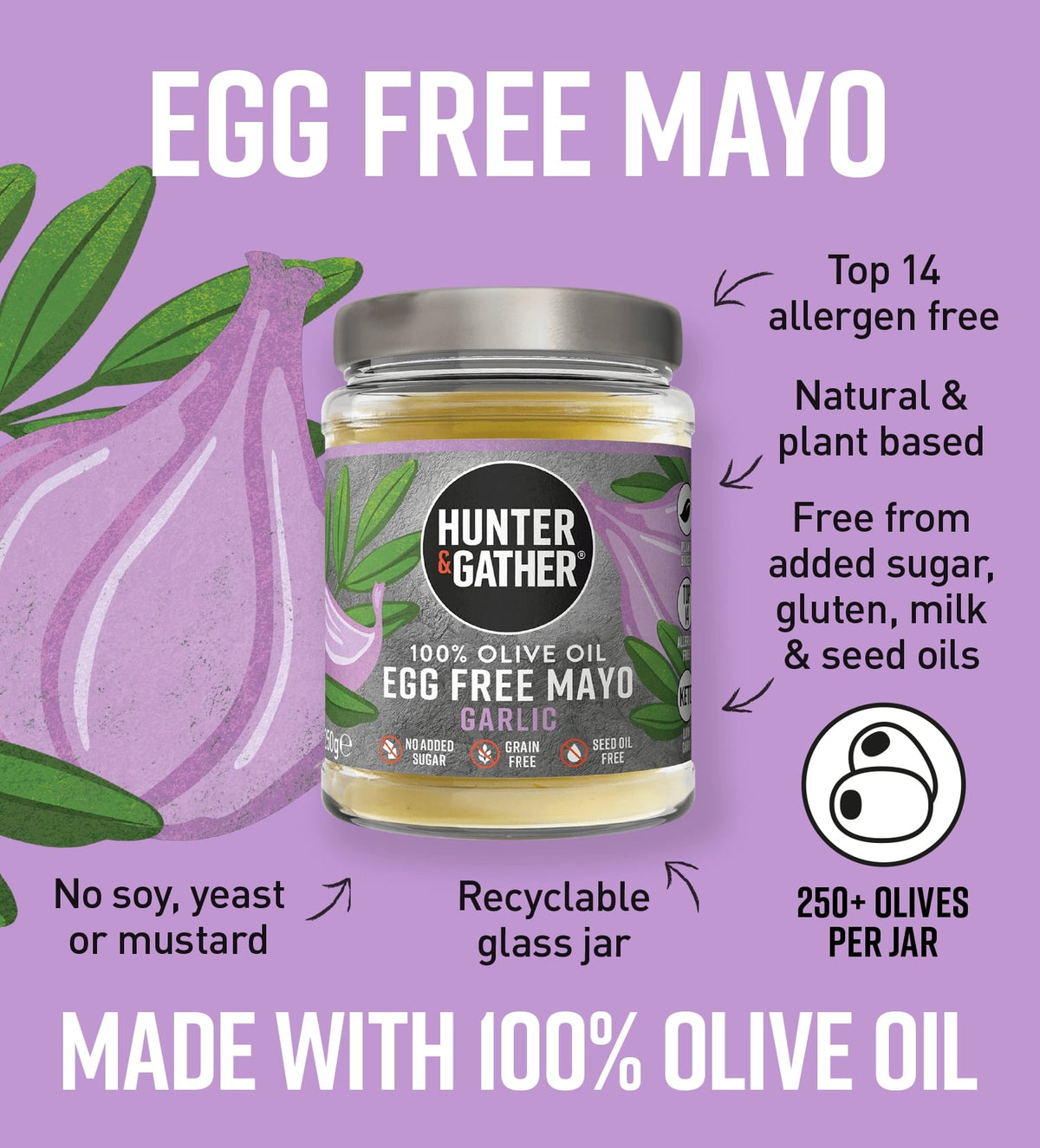 Garlic Egg Free Olive Oil Mayo Infographic