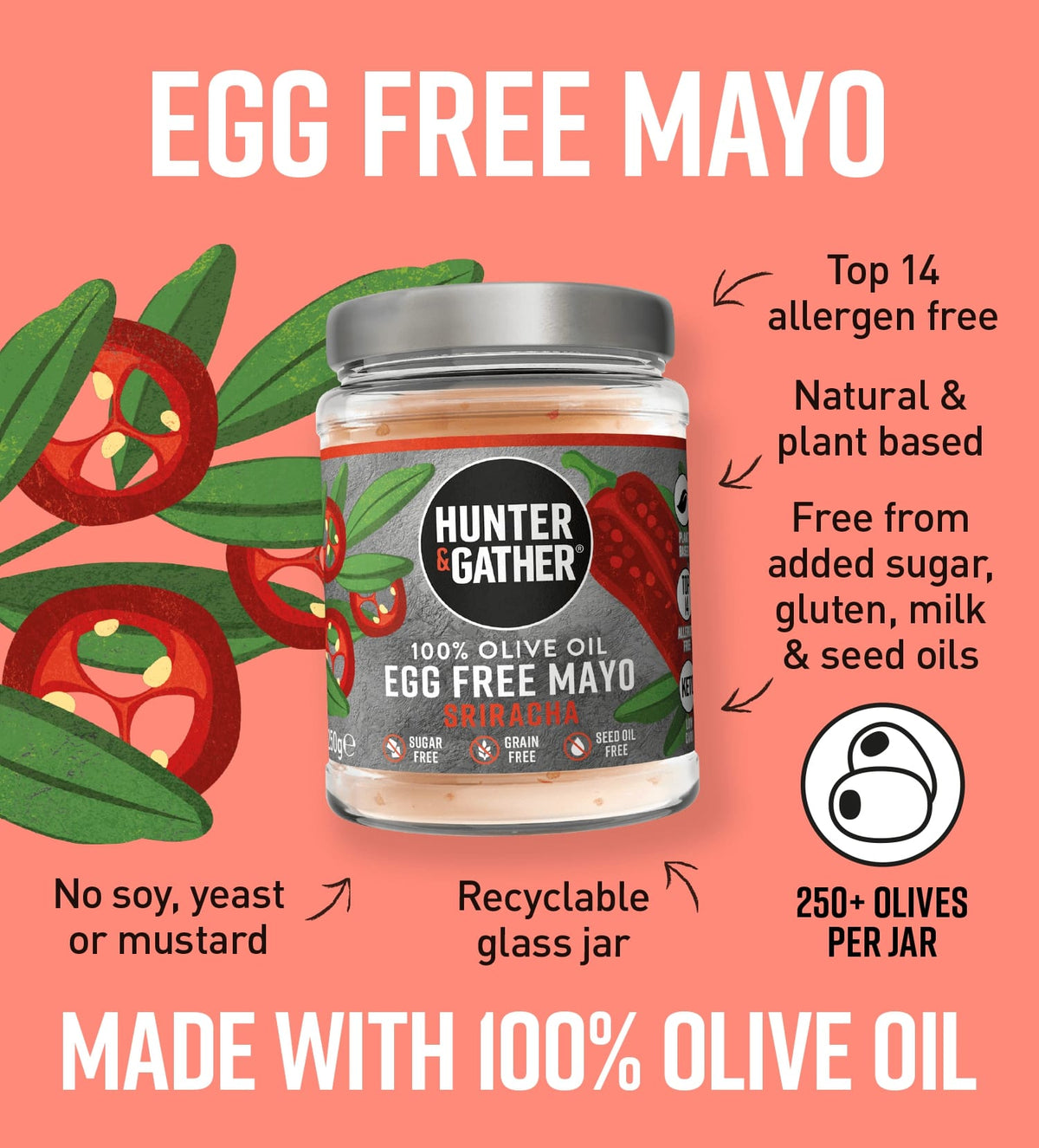 Sriracha Egg Free Olive Oil Mayo Infographic