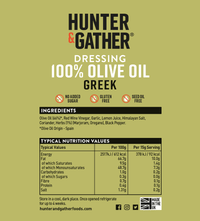 Olive Oil Greek Dressing 250ml Nutritional Information