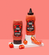 Unsweetened Sriracha Hot Sauce and Spicy Chipotle Ketchup 350g