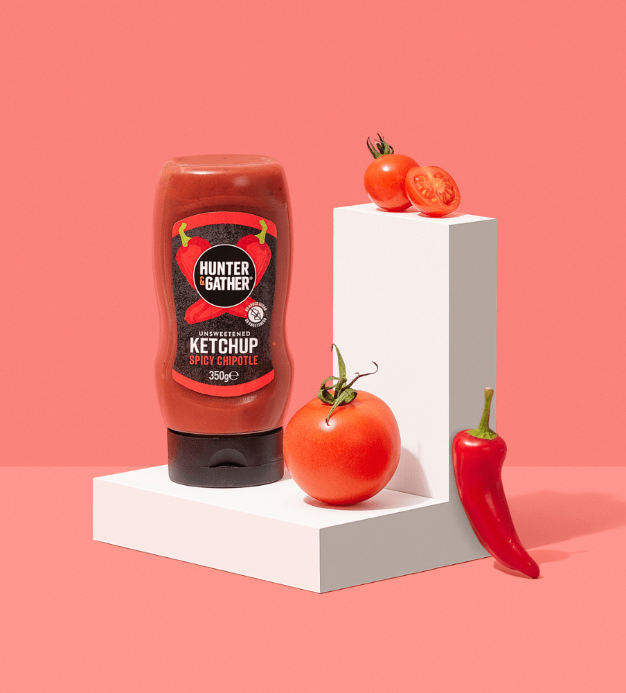 Unsweetened Spicy Chipotle Ketchup 350g Lifestyle Image Ingredients