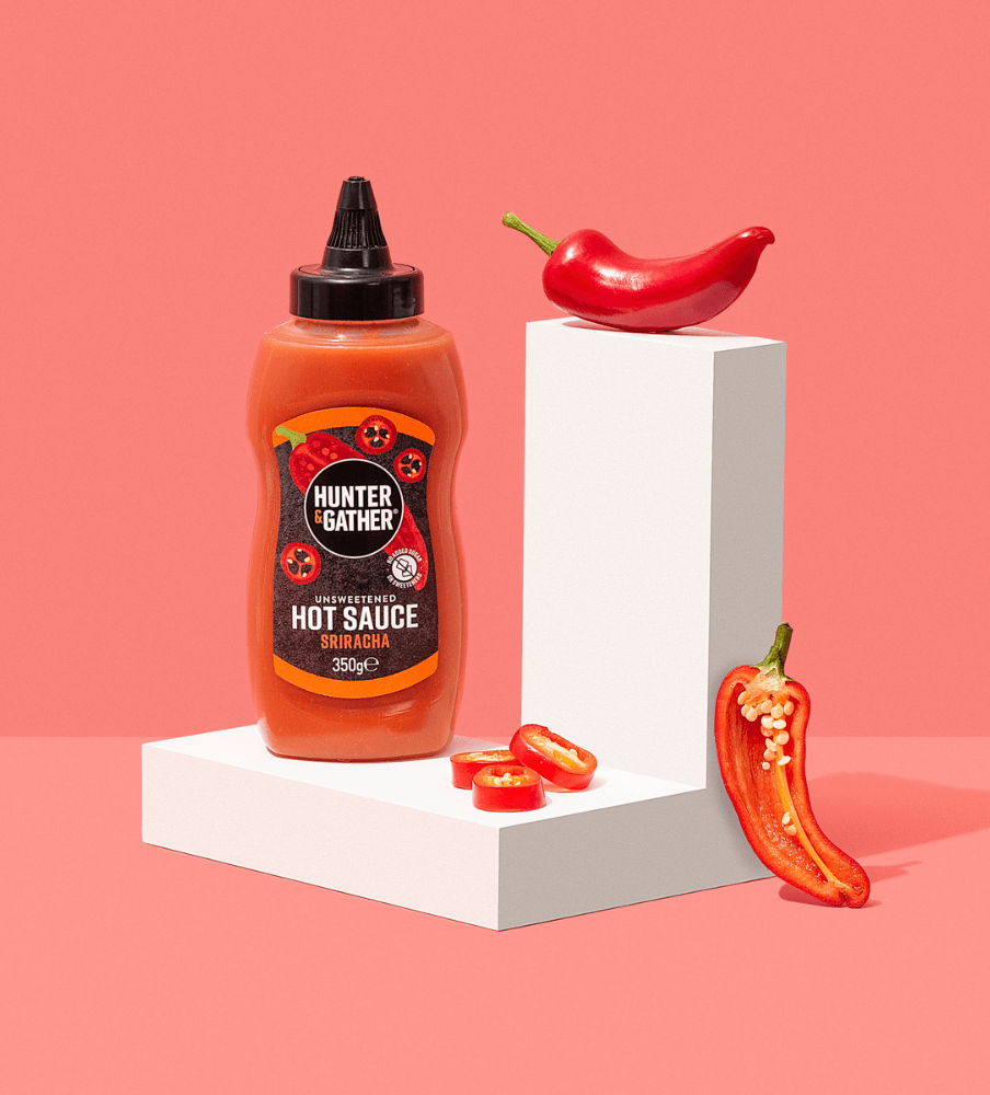 Unsweetened Sriracha Hot Sauce 350g Lifestyle Shot Ingredients
