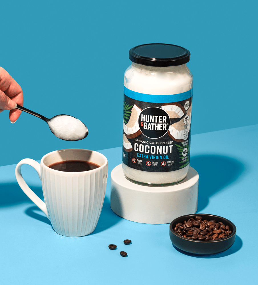 Organic Cold Pressed Extra Virgin Coconut Oil In Coffee